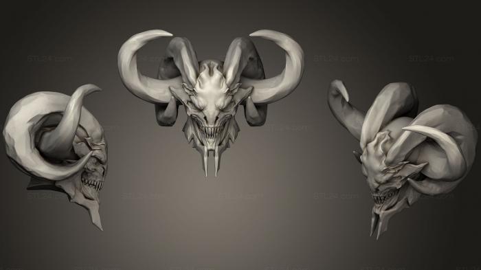 Бюсты монстры и герои (Голова Демона, BUSTH_0566) 3D модель для ЧПУ станка